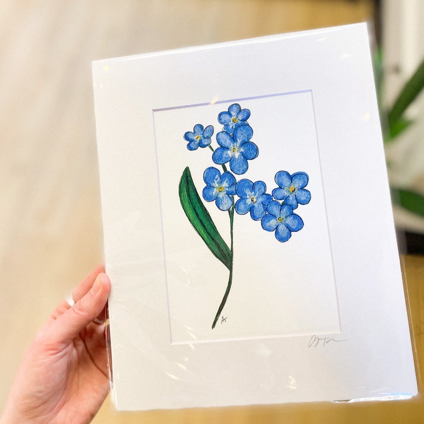 Forget Me Not 5x7 Print (matted 8x10) by Anya Toelle