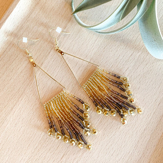Large Triangle Beaded Earrings #3 by Blanche Sam