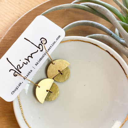 Salix Spring Bud | Brass + Brass Earrings by Akimbo Collection