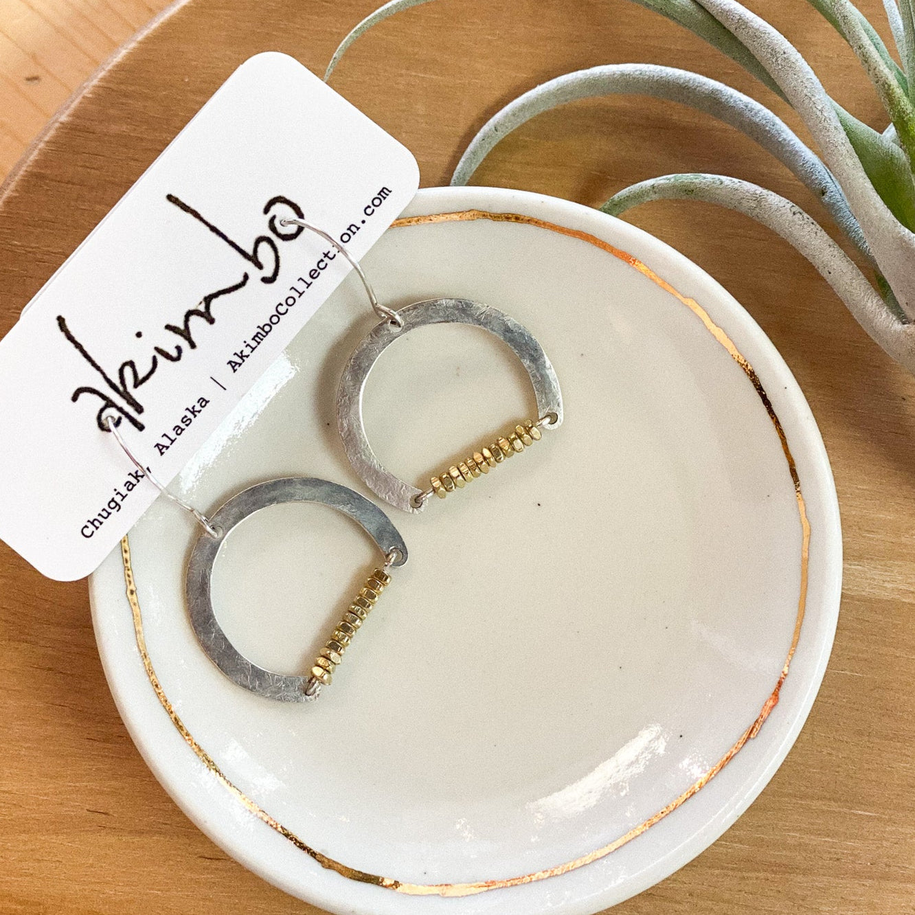 Aurora | Brass Washers Earrings by Akimbo Collection