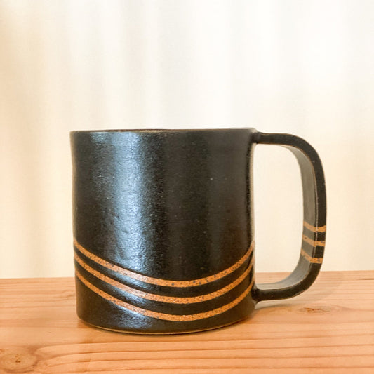 Abstract Wave Mug by Julie A Designs | Black