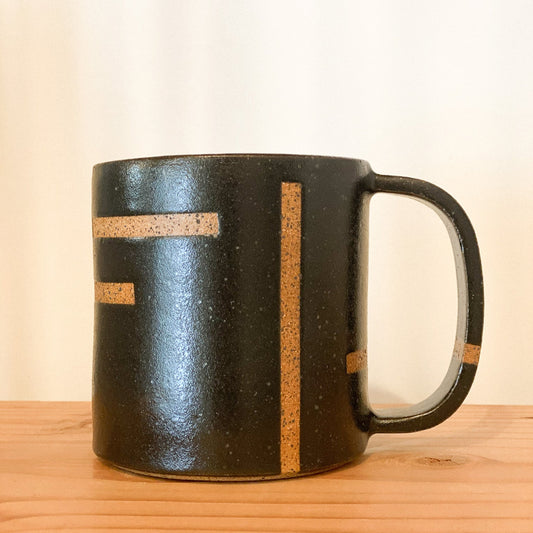 Abstract Geometry Mug by Julie A Designs | Black