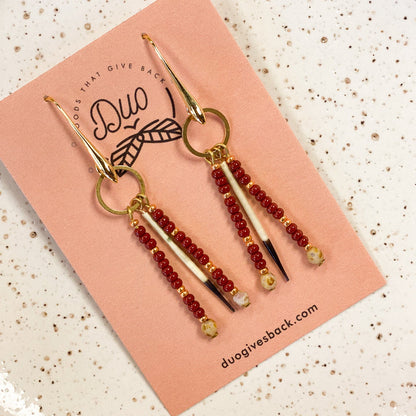 Rayna Quill Beaded Earrings by DUO Goods