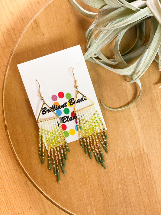 Small Triangle Beaded Earrings #25 by Blanche Sam