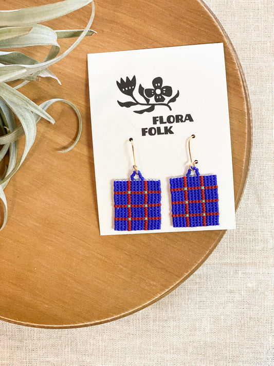 Cobalt Tapestry Earrings by Flora Folk