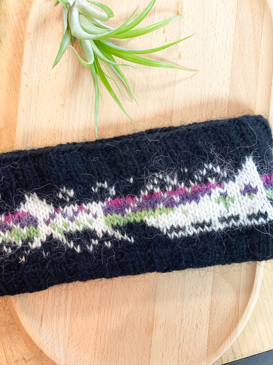 Aurora Dogsled Headband | Black by Kayleigh Knits