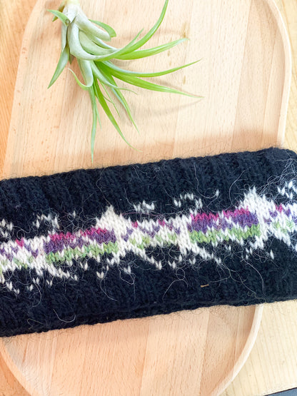 Aurora Dogsled Headband | Black by Kayleigh Knits