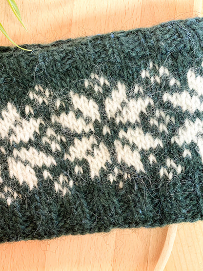 Snowflake Headband | Winter green + White by Kayleigh Knits