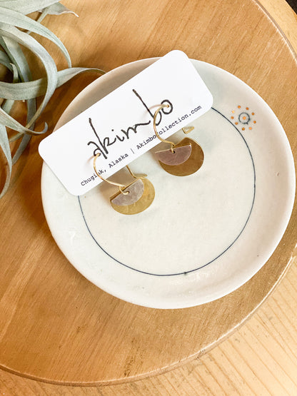 Parhelion Eclipse | ASP + Brass Earrings by Akimbo Collection