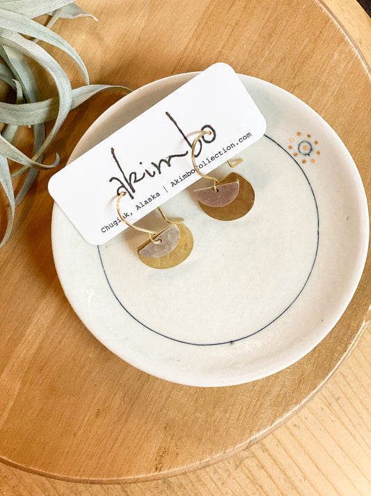 Parhelion Eclipse | ASP + Brass Earrings by Akimbo Collection