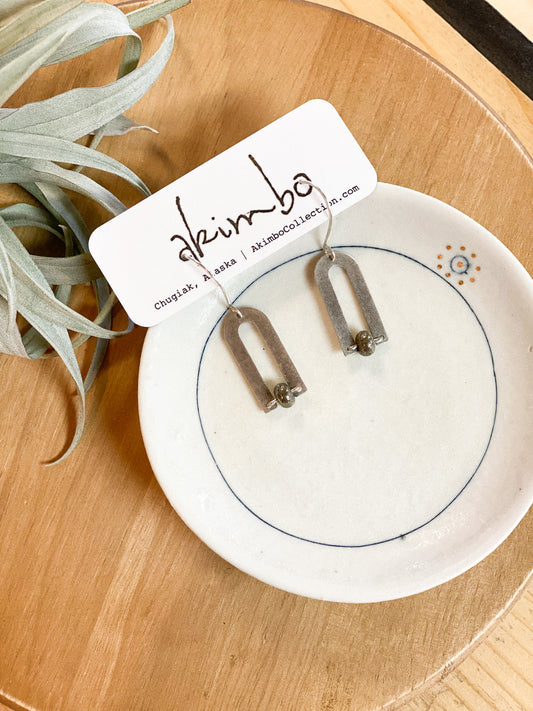 Magnetic North | ASP + Pyrite Bead Earrings by Akimbo Collection