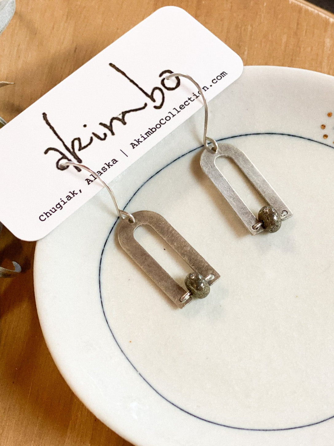 Magnetic North | ASP + Pyrite Bead Earrings by Akimbo Collection