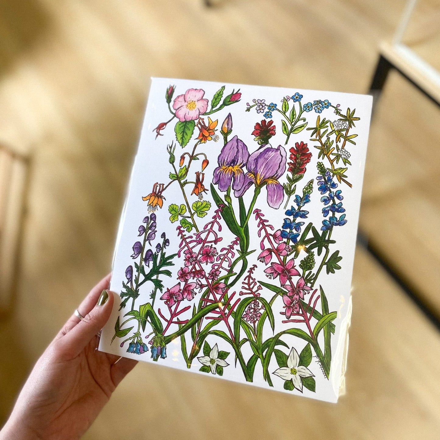 Alaskan Wildflowers, Watercolor Print by AK Sunprints