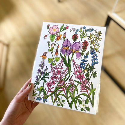 Alaskan Wildflowers, Watercolor Print by AK Sunprints