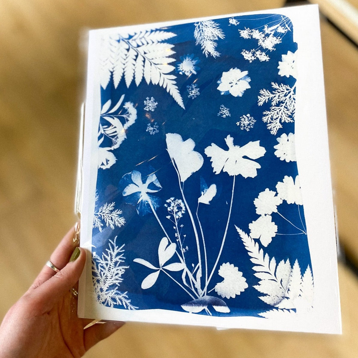 Blue & White Floral Cyanotype Print by AK Sunprints