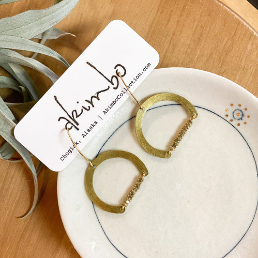 Aurora | Brass + Brass Washers Earrings by Akimbo Collection