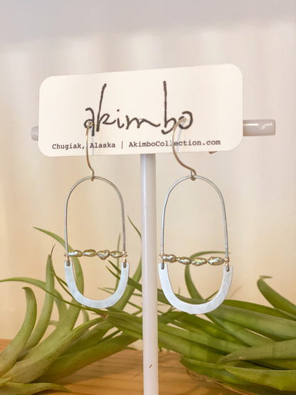 Pearl Silver Portal Earrings by Akimbo Collection