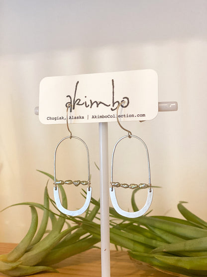 Pearl Silver Portal Earrings by Akimbo Collection