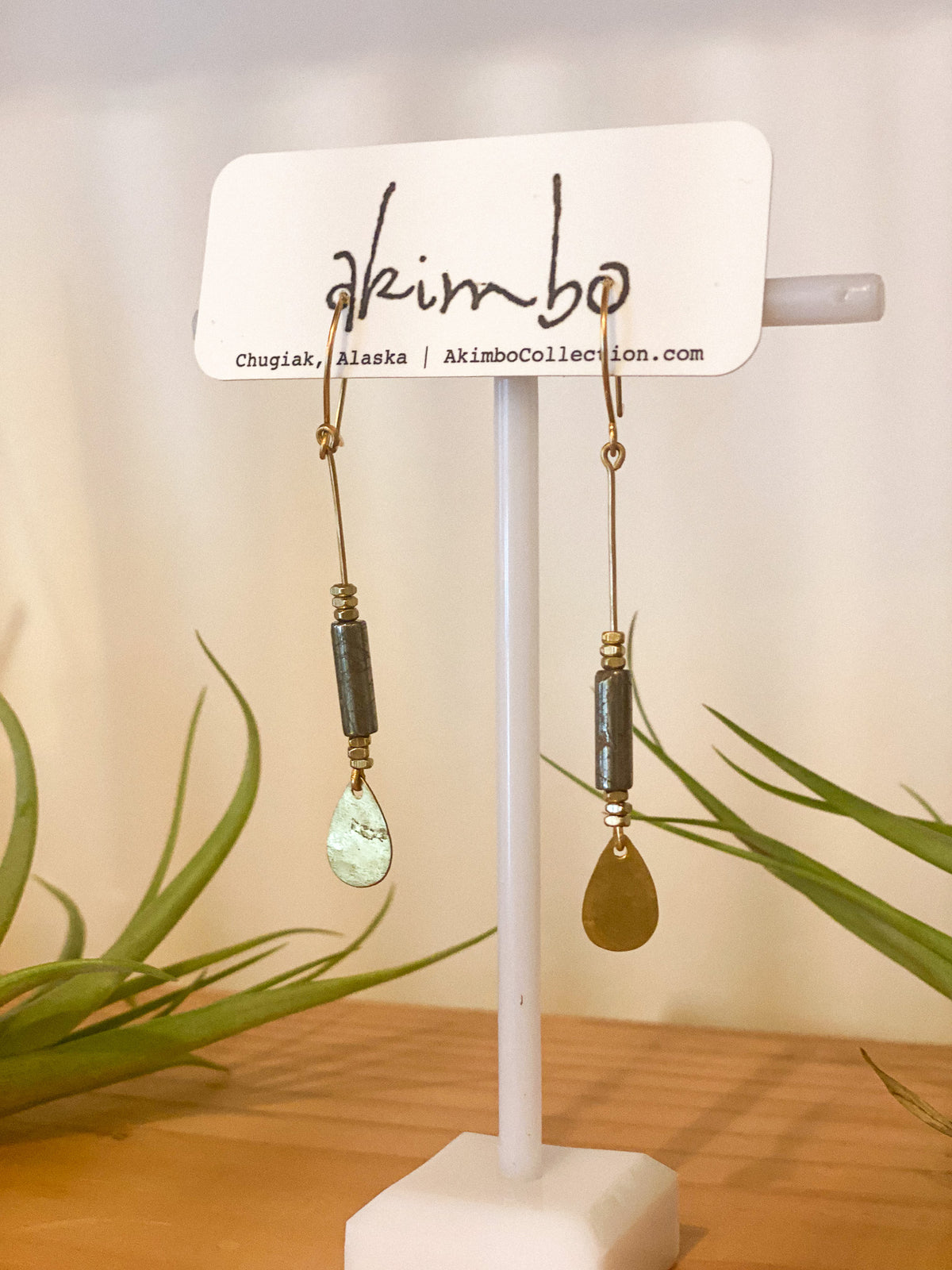 Oar Earrings | Pyrite by Akimbo Collection