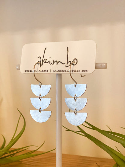 Tiered Silver Earrings by Akimbo Collection