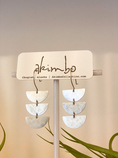 Tiered Silver Earrings by Akimbo Collection