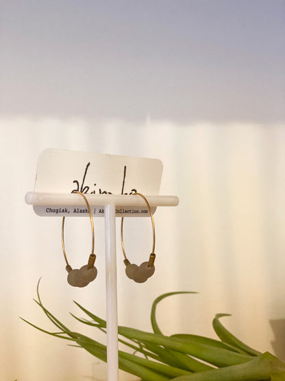 Grey Glass Hoop Earrings by Akimbo Collection