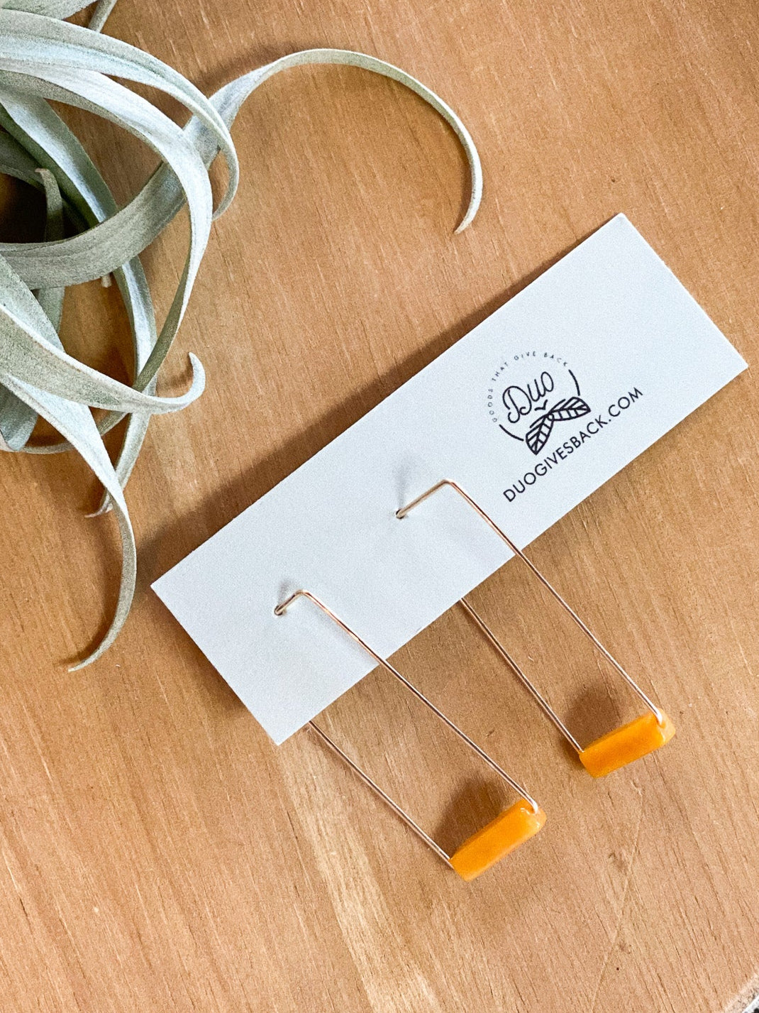 Rectangle Stone Earrings by DUO Goods