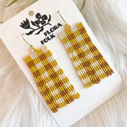 Golden Gingham Earring by Flora Folk