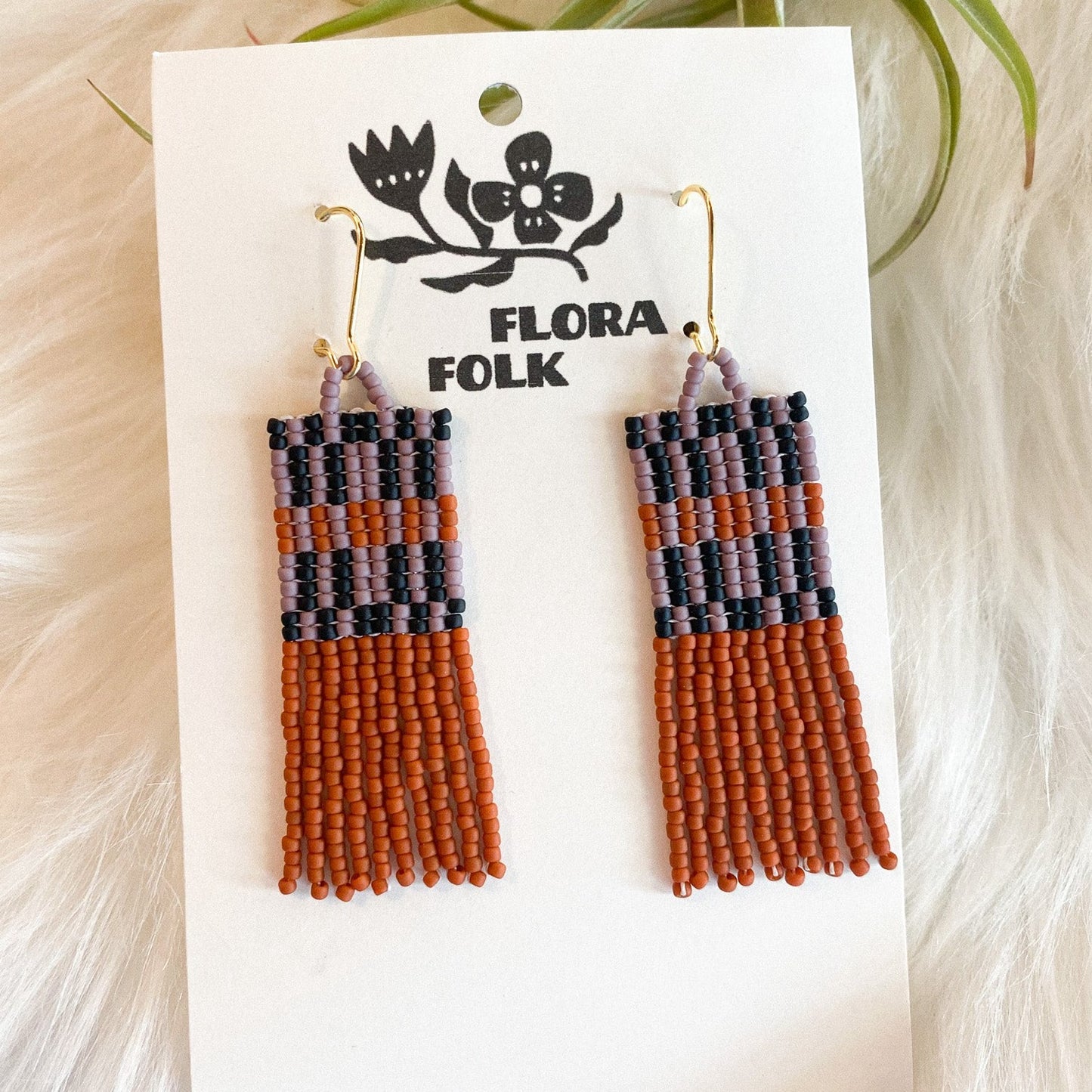Modern Purple + Rust Earrings by Flora Folk