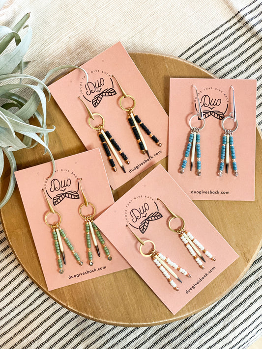 Rayna Quill Beaded Earrings by DUO Goods