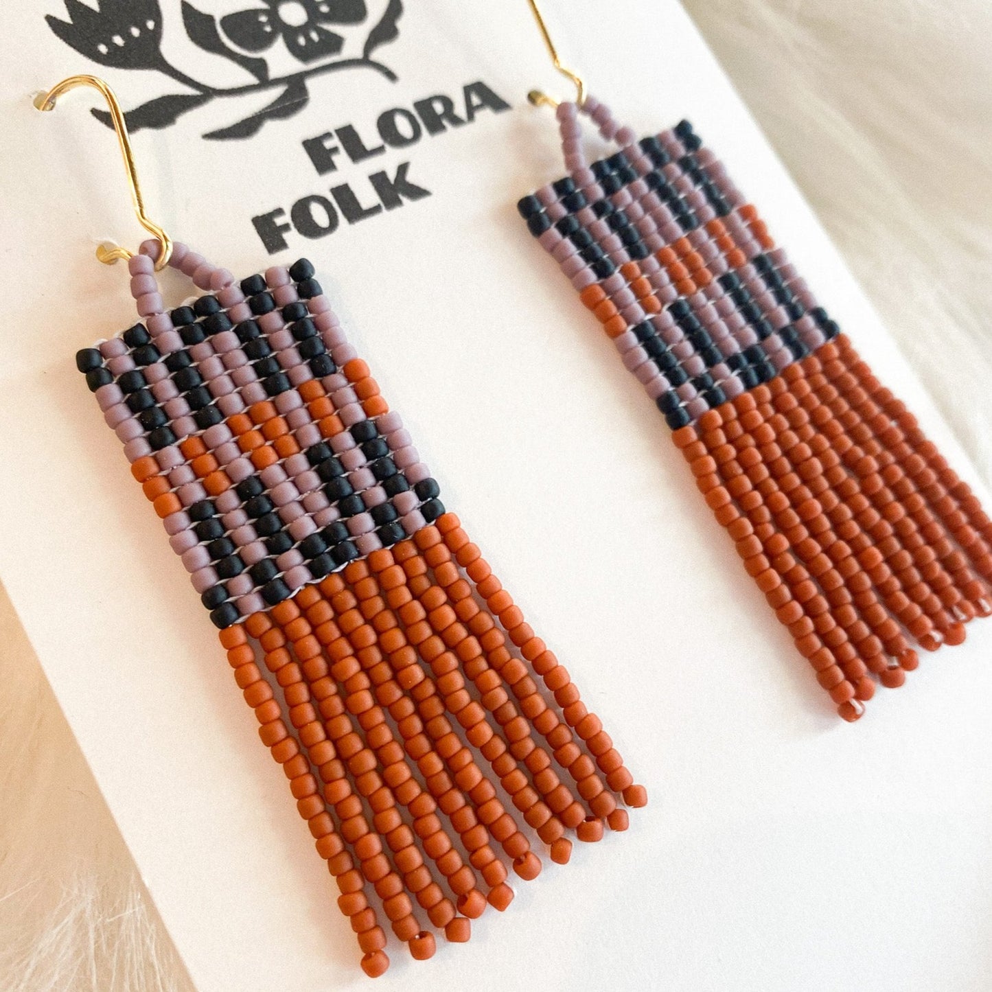 Modern Purple + Rust Earrings by Flora Folk