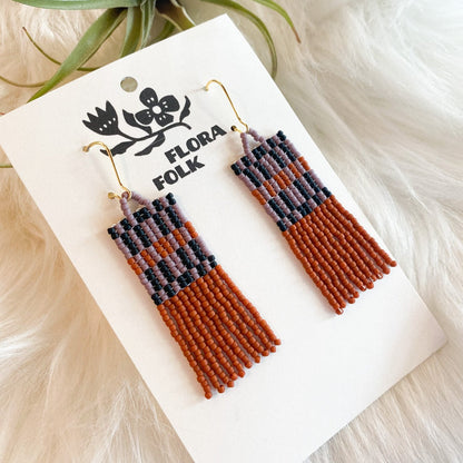 Modern Purple + Rust Earrings by Flora Folk