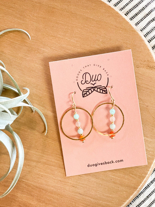 Stacy Circle Earrings | Sunset + Brass by DUO Goods