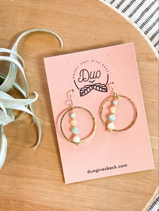 Stacy Circle Earrings | Early Morning + Brass by DUO Goods