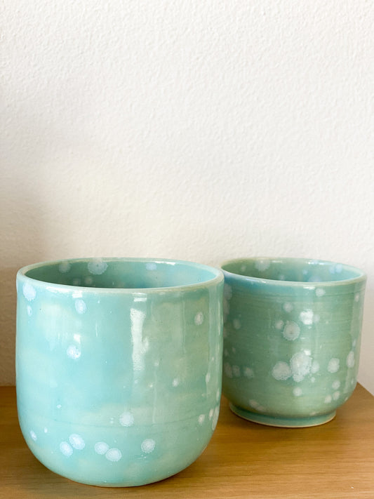 Blue Speckled Ceramic Cup by Little Fish Workshop