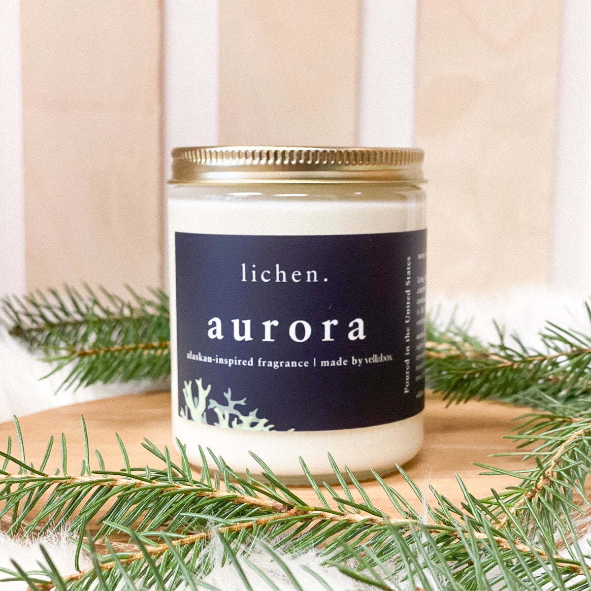 Aurora Soy Wax Candle by Lichen x Vellabox