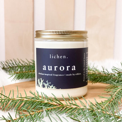 Aurora Soy Wax Candle by Lichen x Vellabox
