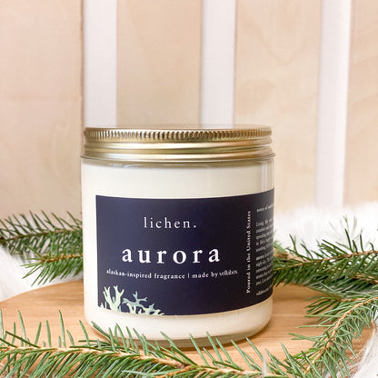 Aurora Soy Wax Candle by Lichen x Vellabox