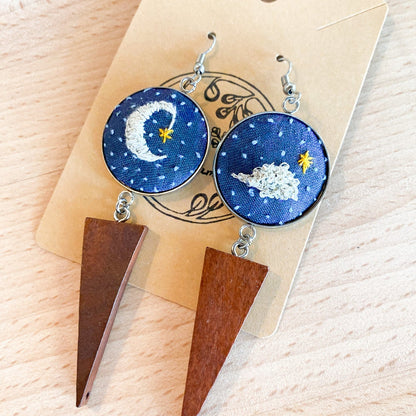 Night + Cloudy Earrings by Brittany Montour