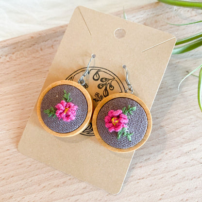 Pink Peonies Earrings by Brittany Montour