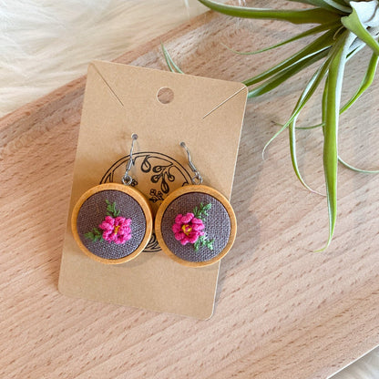 Pink Peonies Earrings by Brittany Montour