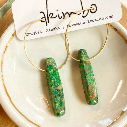 Emperor Stone Hoop Earrings by Akimbo Collection