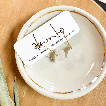 Raw Quartz Drop Earrings by Akimbo Collection