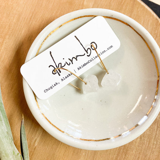 Raw Quartz Drop Earrings by Akimbo Collection