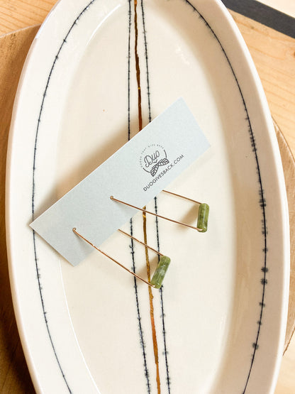 Rectangle Stone Earrings by DUO Goods