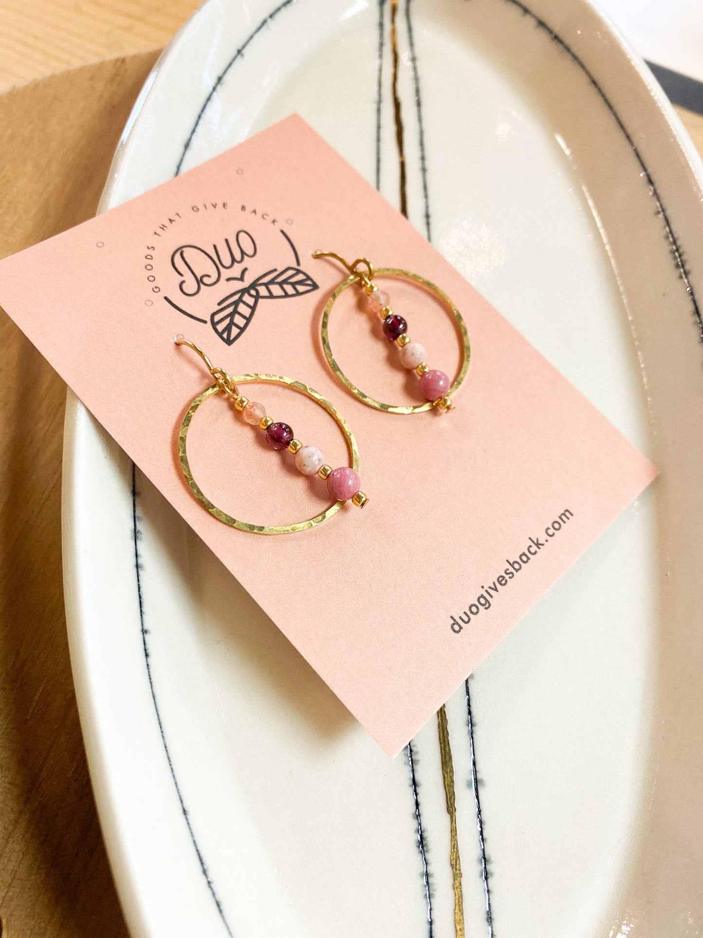 Stacy Circle Earrings | Blushing + Brass by DUO Goods