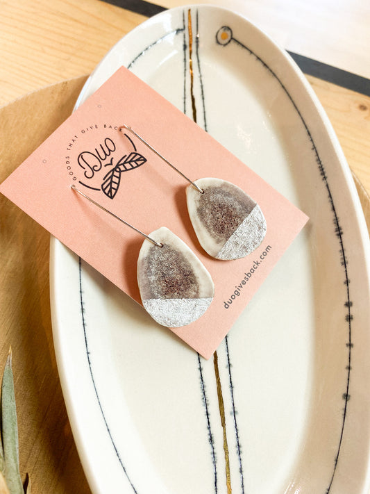 Migration | Silver Leaf Antler Dangle Earrings by DUO Goods