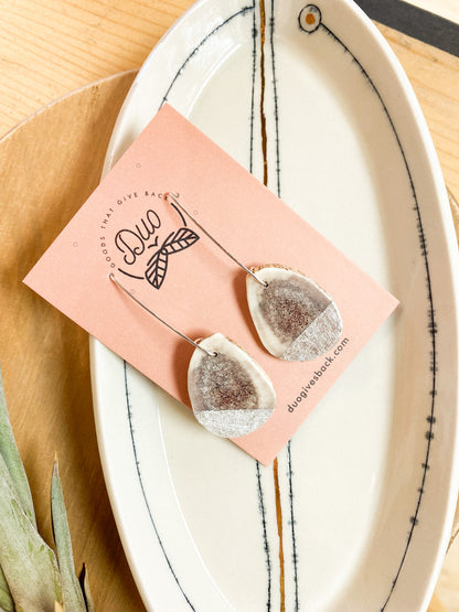 Migration | Silver Leaf Antler Dangle Earrings by DUO Goods