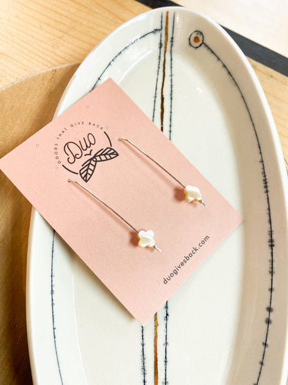 Mother of Pearls Cross Earrings by DUO Goods