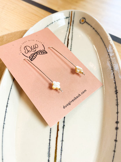 Mother of Pearls Cross Earrings by DUO Goods